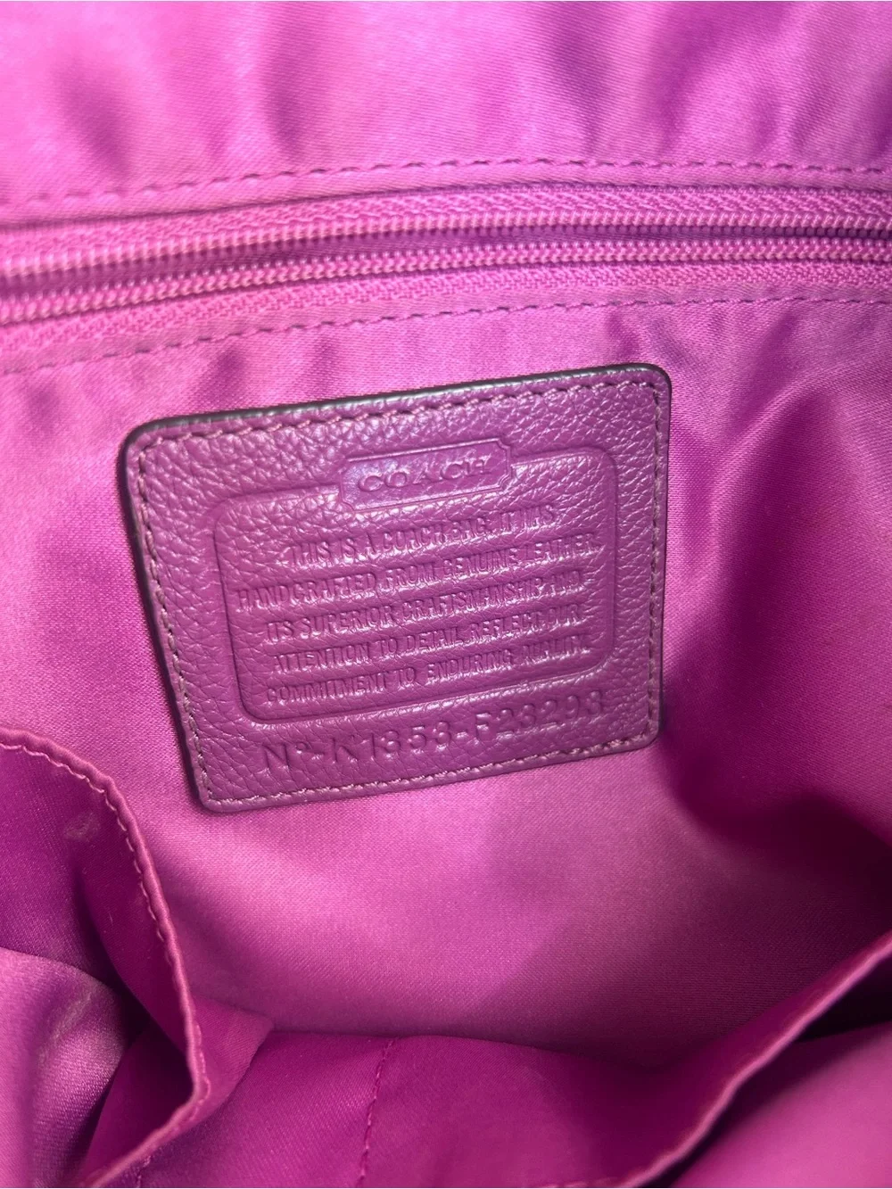 Coach Magenta Leather Shoulder Hobo with Removable Strap